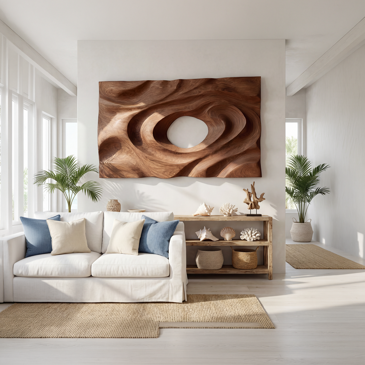 Scandinavian Carved Wall Decor Panel For Bedroom Space