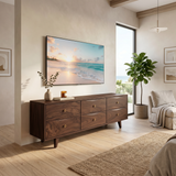 Mid Century Curved TV Cabinet For Living Space