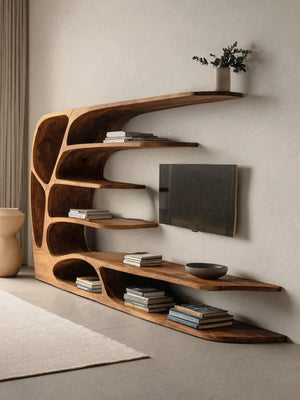Modern Organic TV Display Shelf For Living Room