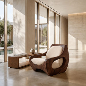 Sculptural Natural Wood Chair For Modern Home Decor
