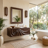 Modern Bathroom Vanity With Spiral Carved Front For Master Bathroom