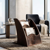 Organic Wooden Wave Panel Magazine Rack For Living Room