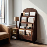 Contemporary Wooden Rounded Arch Magazine Rack For Reading Corner