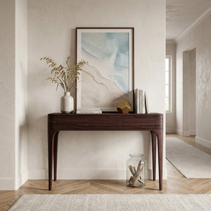 Minimalist Console Table With Three Compartments For Entryway
