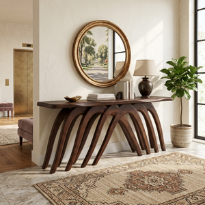 Modern Flowing Console Table Luxury Living Room