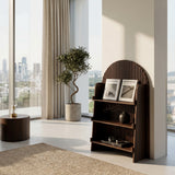 Handcrafted Wooden Carved Arch Magazine Rack For Reading Nook