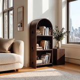 Minimalist Wooden Magazine Rack With Arched Form For Living