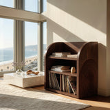 Organic Wooden Magazine Rack With Multi Compartments For Home
