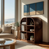 Contemporary Open Wooden Magazine Rack With  For Living Room