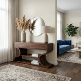Organic Console Table With Two Curved Sides For Living Room