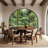 Modern Round Natural Wood Dining Table For Dining Room