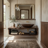 Handcrafted Wooden Vanity For Bathroom Natural Look