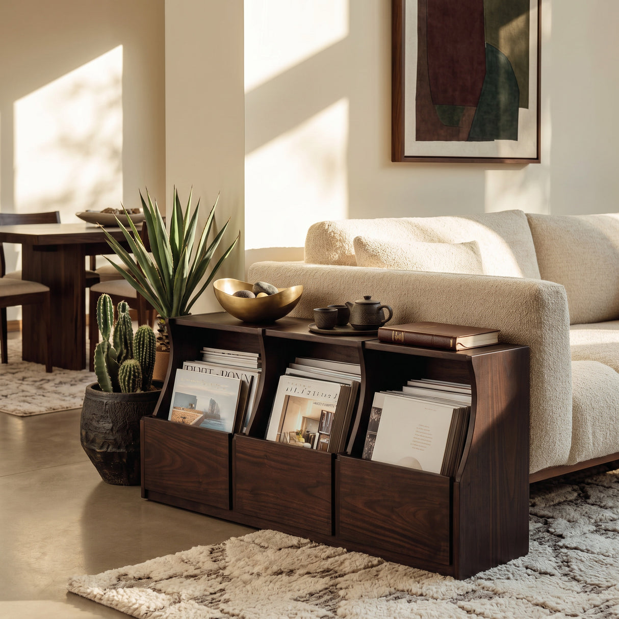 Modern Farmhouse Box Pocket Magazine Rack For Living Room