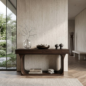 Modern Console Table With Rounded Base Frame For Home