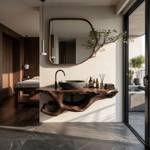 Organic Live Edge Floating Vanity Spa Retreat