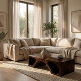 Contemporary Natural Wood Coffee Table With Unique Form For Home