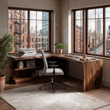 Wooden Desk With Storage Design For Home Workspace