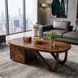 Modern Wooden Coffee Table With Storage Drawer For Living Room