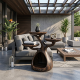 Contemporary Display Shelf Side Table Fireplace Lounge