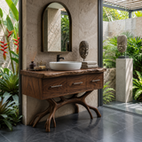 Tropical Wooden Vanity Cabinet With Drawers Spa Bathroom