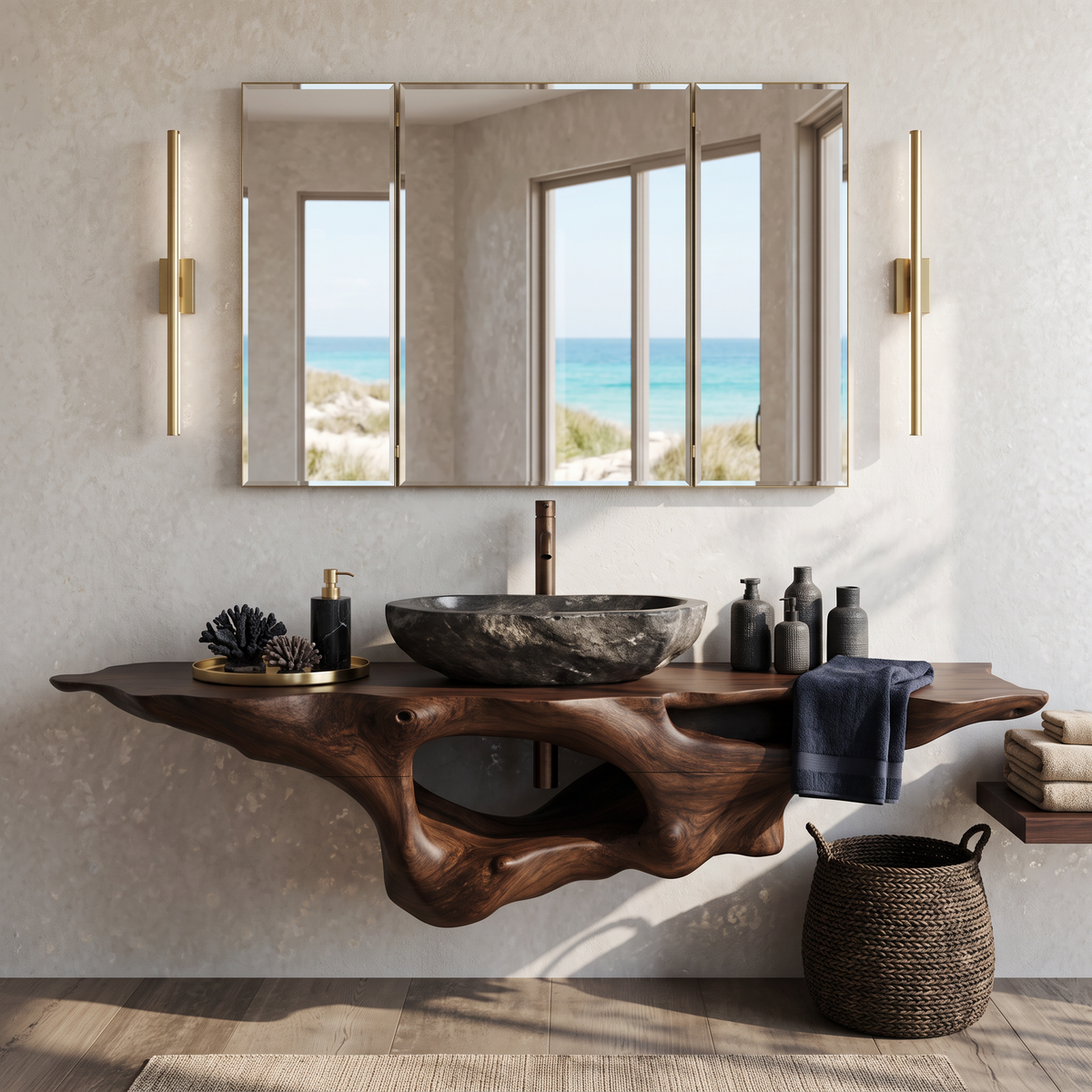 Farmhouse Solid Wood Vanity Unique Bathroom Design