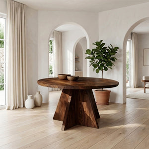 Contemporary Round Sculptural Dining Table For Dining Room Furniture