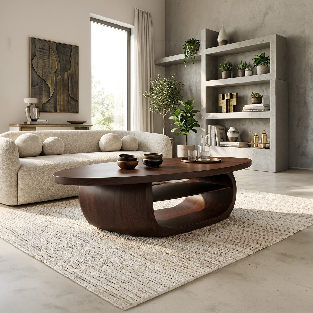 Modern Solid Wood Low Coffee Table For Living Room Furniture Decor