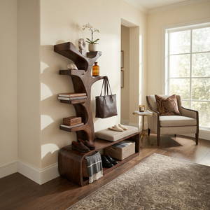 Mid Century Shoe Organizer Rack For Apartment Hallway Setting