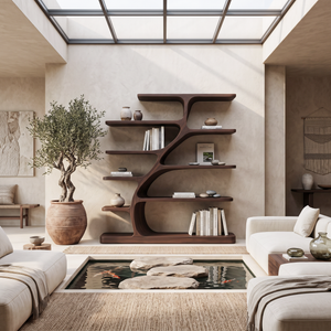 Organic Modern Bookshelf With Flowing Curves For Home Decor