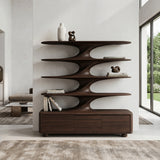 Organic Bookshelf With Twisted Tiers For Home Library