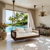 Tropical Indoor Hanging Daybed Swing Resort Style Living Room