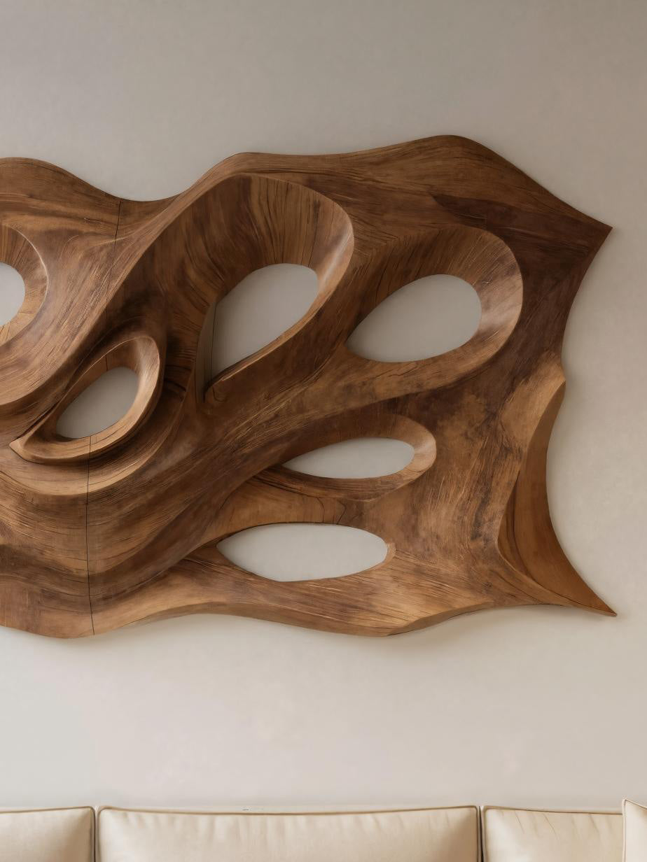 Organic Sculptural Wall Art Panel For Living Room