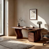 Modern Curved Wooden Desk For Elegant Home Office