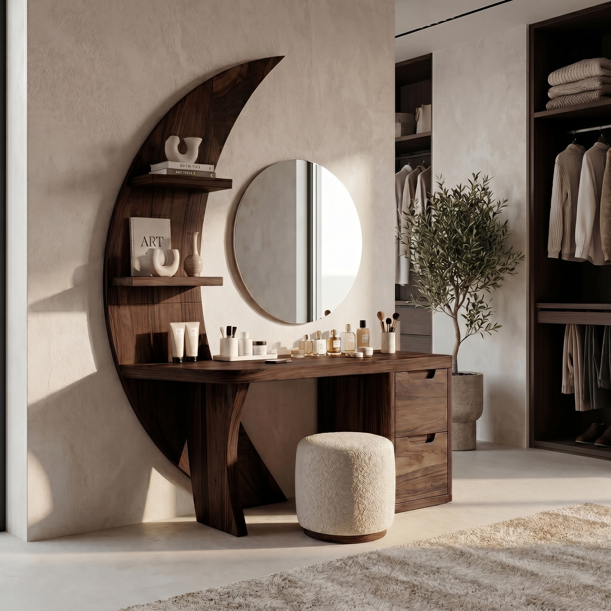 Scandinavian Vanity Desk Bedroom Walk In Closet Makeup Area