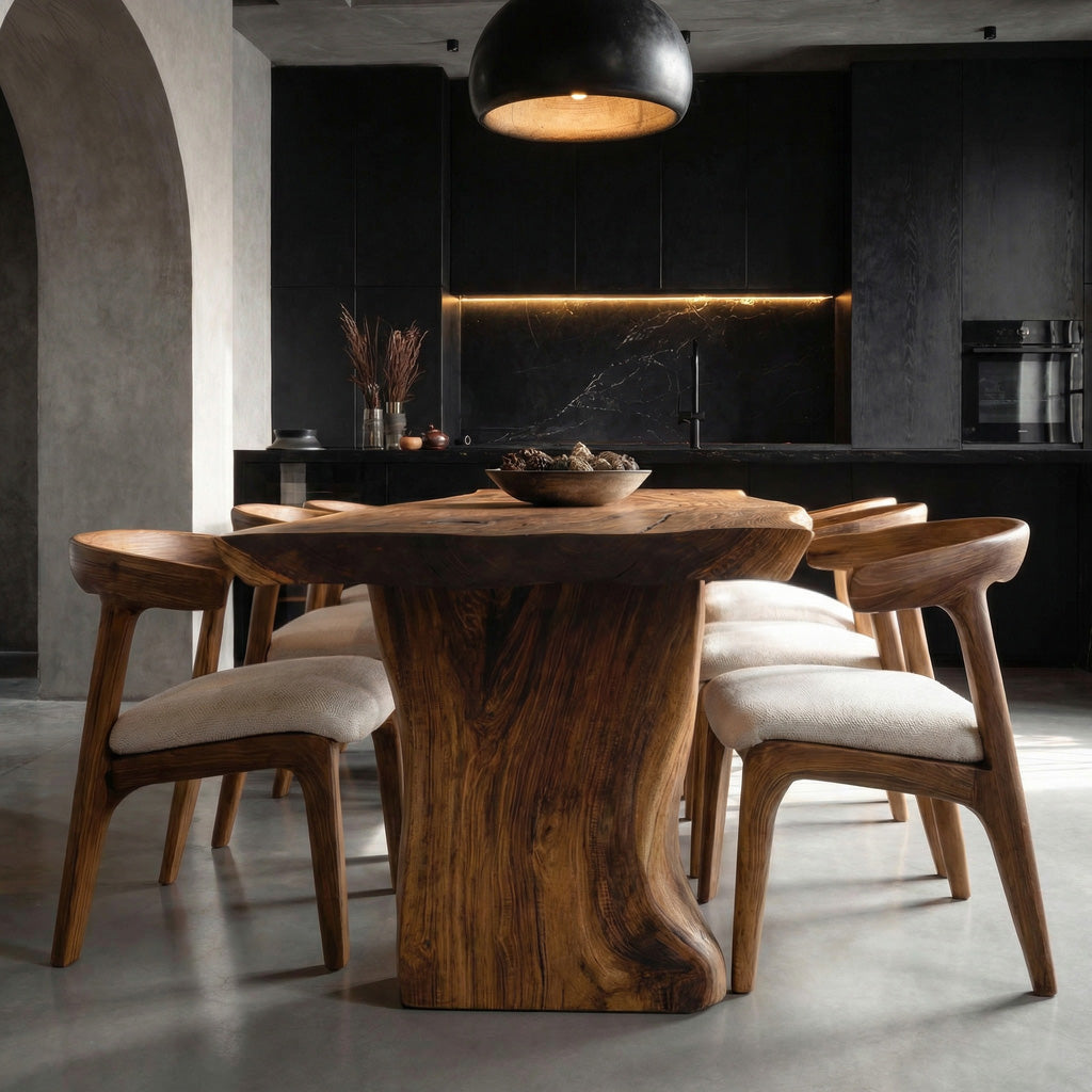 Wabi Sabi Handcrafted Dining Table For Dining Room