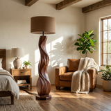 Modern Wood Floor Lamp Sculptural Design For Living Room