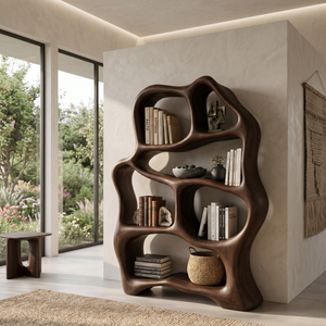 Organic Flow Bookcase For Cozy Reading Corner
