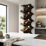 Contemporary Natural Wood Wine Rack For Dining Room Wall Display