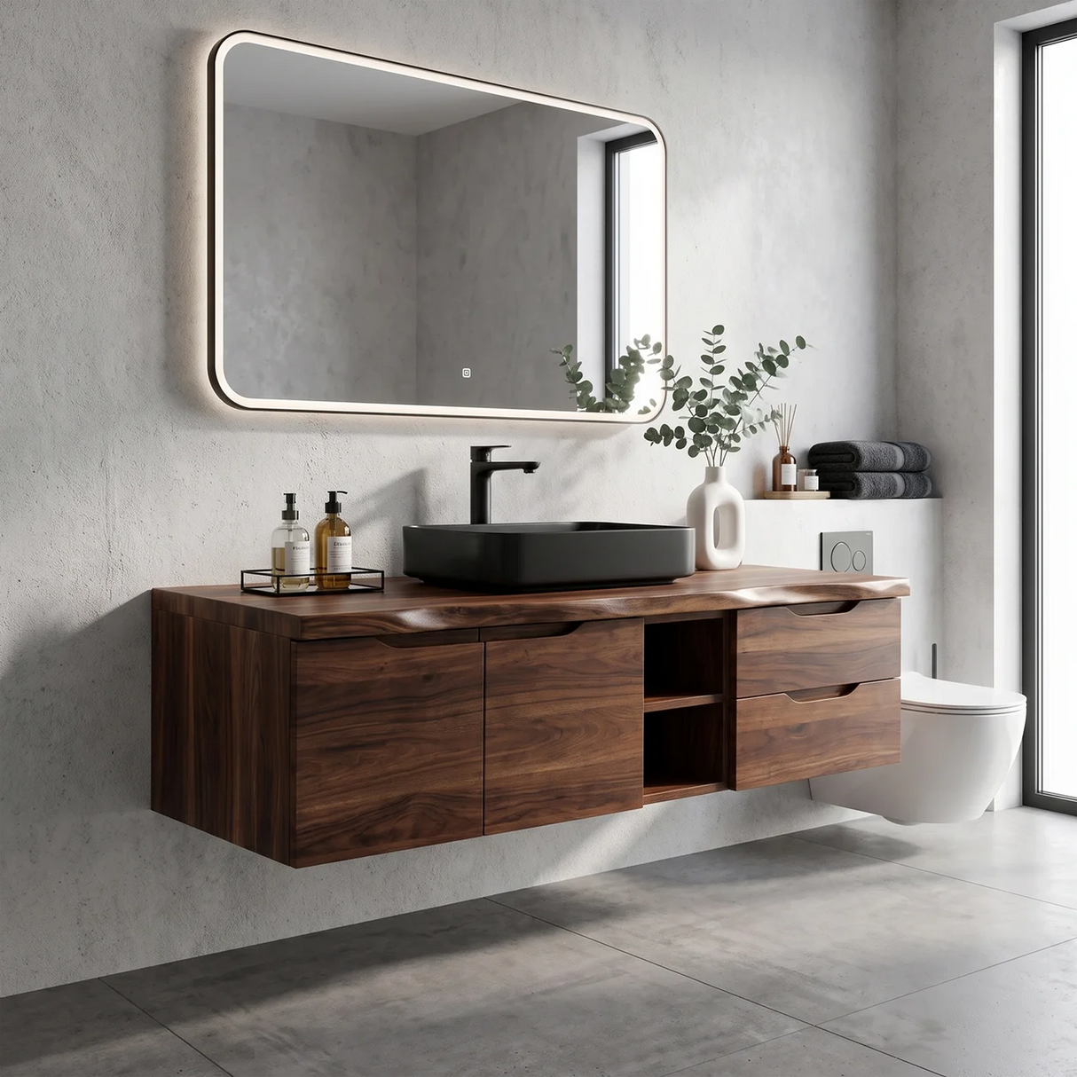 Organic Modern Washstand Contemporary Bathroom Interior