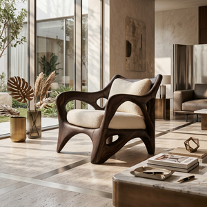 Modern Sculptural Lounge Chair for Sophisticated Wine Room Interiors