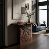 Minimalist Sculpted Base Hall Table For Apartment Interior Space