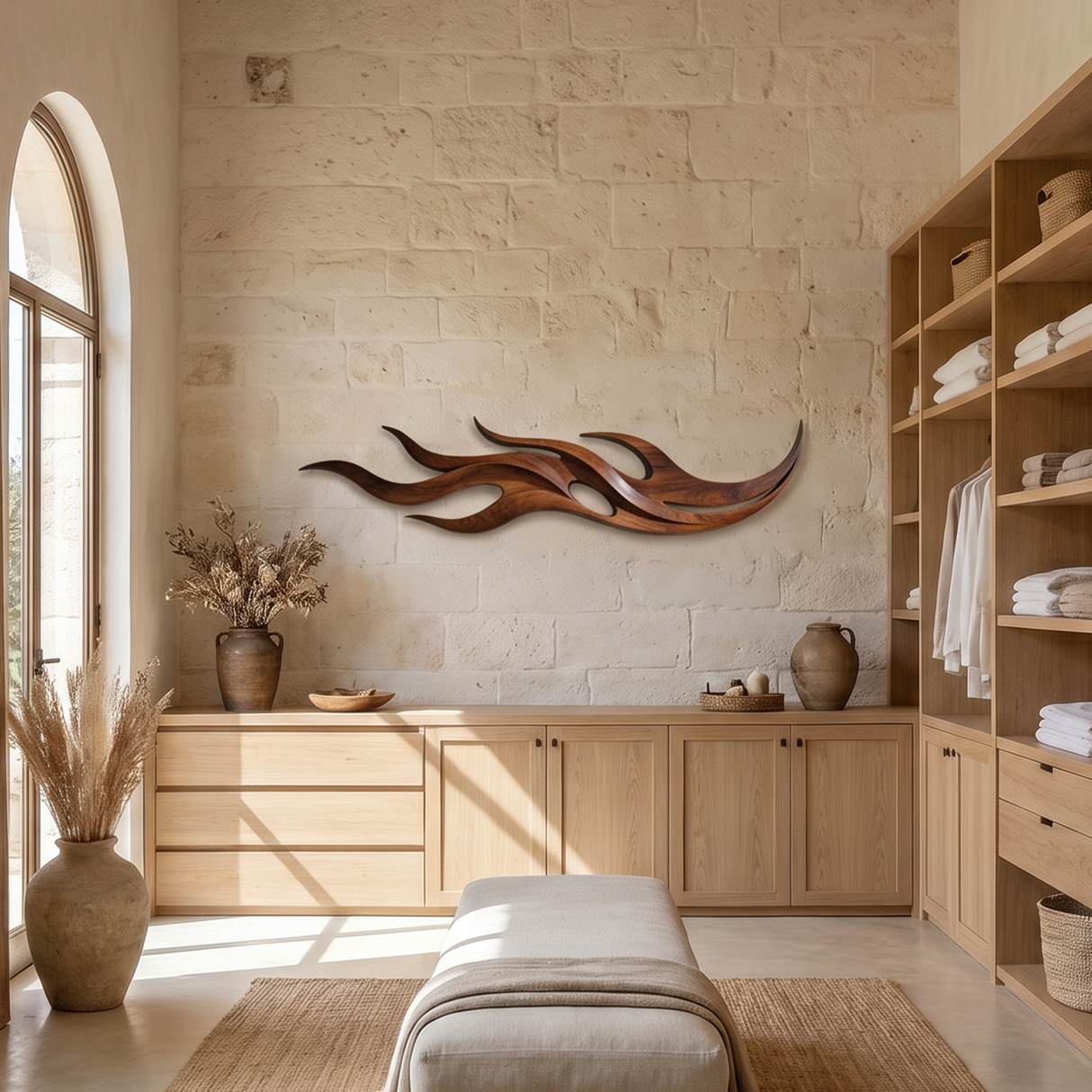 Modern Carved Wall Sculpture For Conversation Area Interior