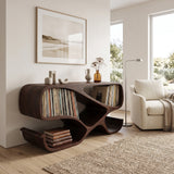 Modern Wooden Record Player Cabinet With Compartments For Living Room