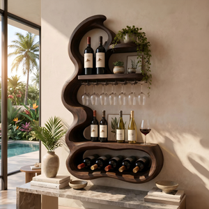 Mid Century Sculptural Wine Display For Dining Space