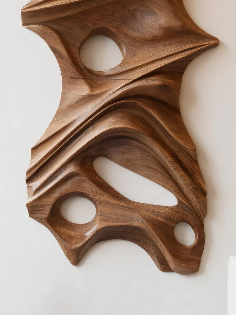 Modern Organic Sculptural Wall Art Panel For Holiday