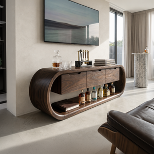 Coastal Greek Island TV Stand For Santorini Style Living Room