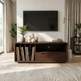 Handmade Wooden TV Cabinet Organic Curved Form