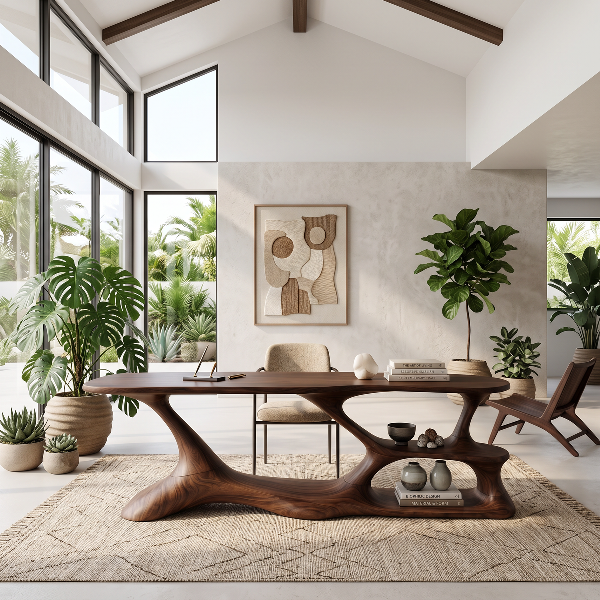 Modern Loop Base Writing Desk Bedroom Office