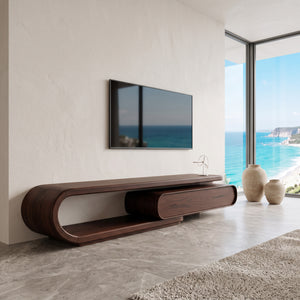 Organic Curved TV Cabinet For Modern Home