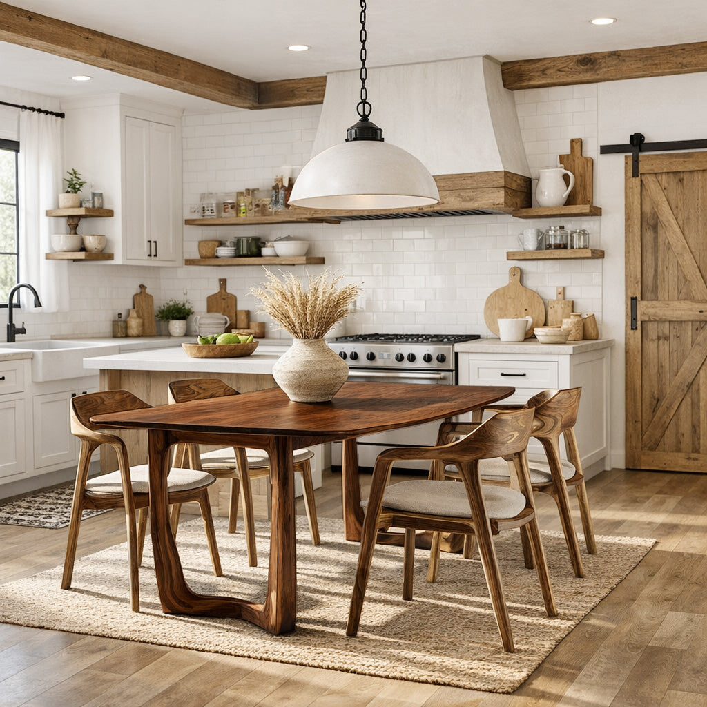 Organic Modern Dining Table With Sculptural Base For Dining Room